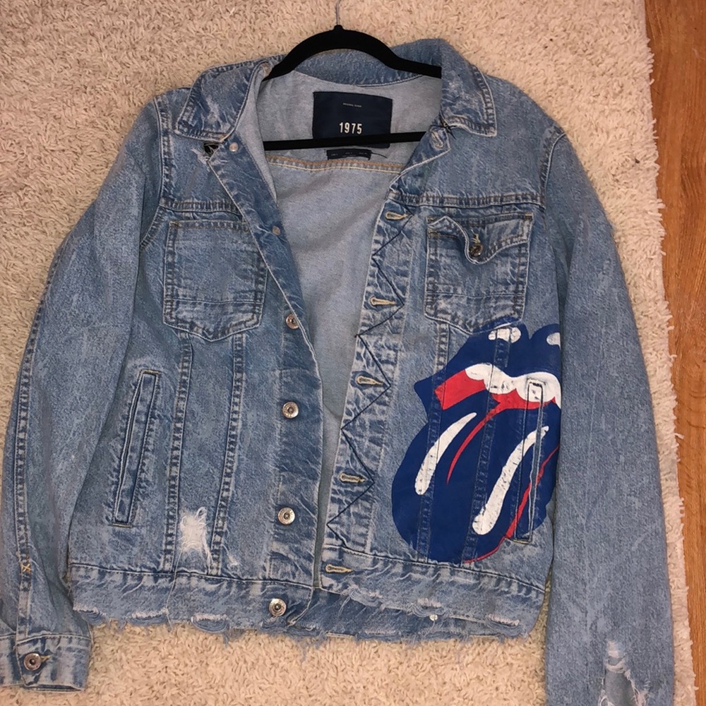 Zara x Rolling Stones Distressed Jean Jacket